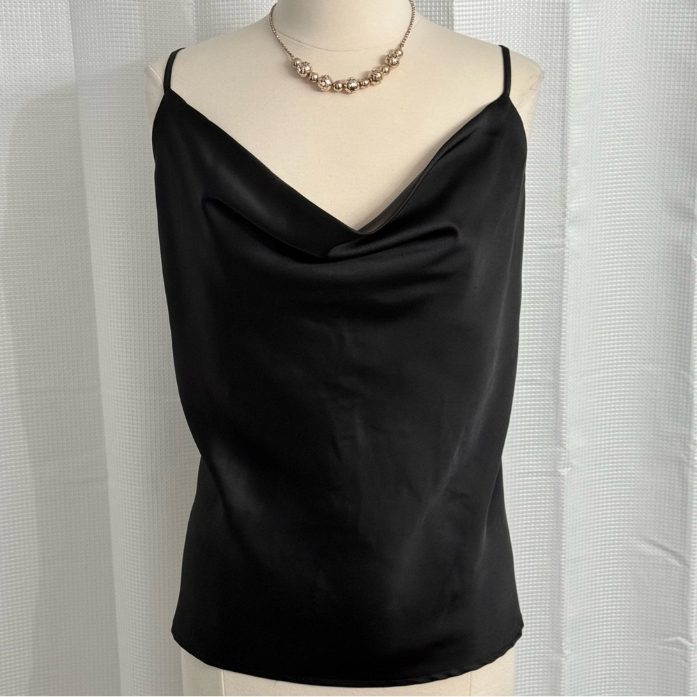 Zenobia Women's Cowl Neck Adjustable Straps Soft Camisole, Black, Size 2XL